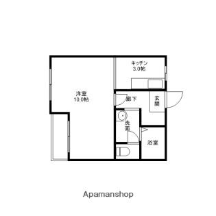 アーバンハウス大供(1DK/3階)の間取り写真
