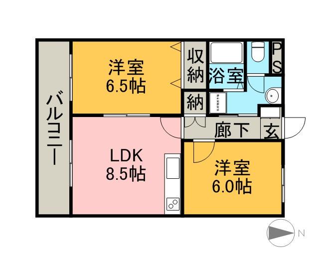 ライツェント プラッツ(2LDK/2階)の間取り写真
