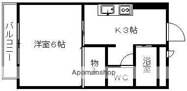 ジーニアス21(1K/1階)の間取り写真