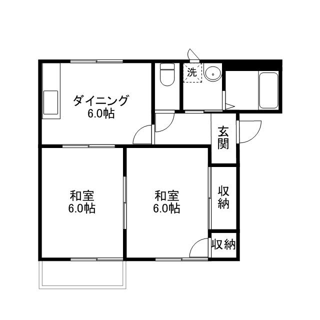 ドミールウエダ(2DK/1階)の間取り写真