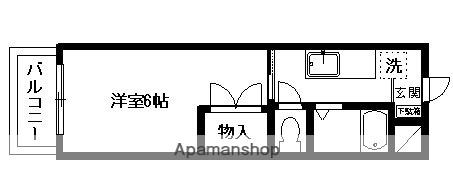 プレザントあおばⅢ(1K/3階)の間取り写真