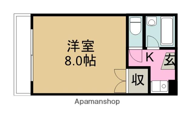 マスカットマンション西棟(1K/1階)の間取り写真