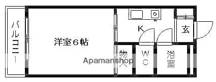 レジデンス三松(1K/1階)の間取り写真