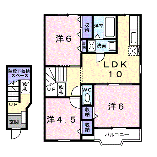 ファミールFUJIA(3LDK/2階)の間取り写真