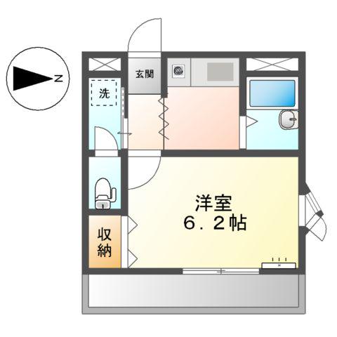 メゾンあさひ(1K/2階)の間取り写真
