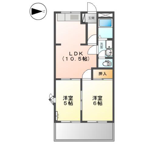 クオリティパレス(2LDK/2階)の間取り写真