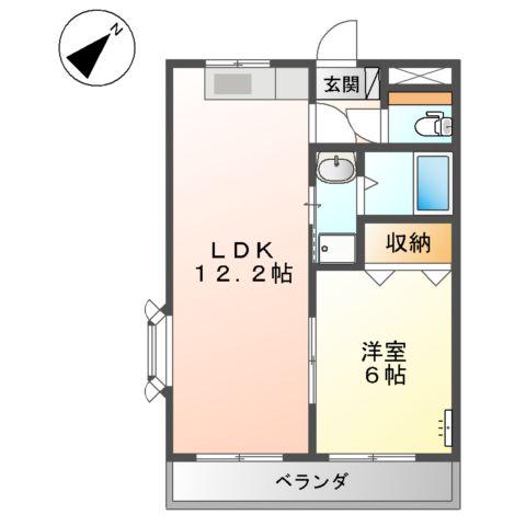 グランシャリオ(1LDK/2階)の間取り写真