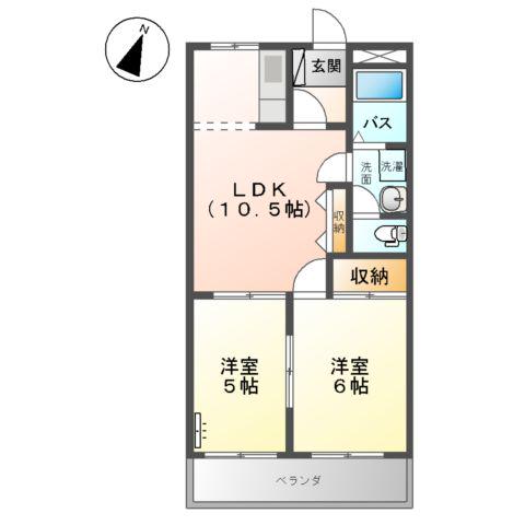 パークハイツ(2LDK/2階)の間取り写真