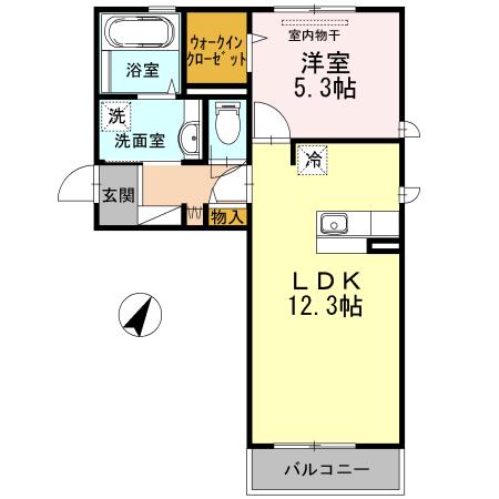 DEAR COURT T・K(1LDK/3階)の間取り写真