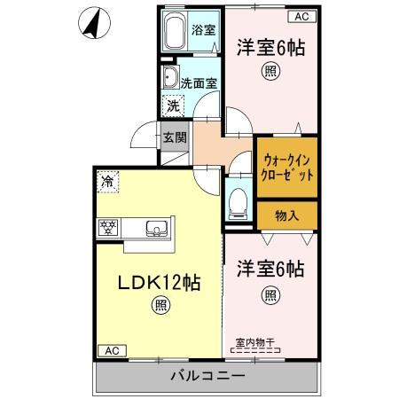 パーチェ(2LDK/1階)の間取り写真