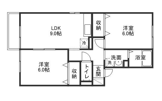 セジュール今村(2LDK/2階)の間取り写真