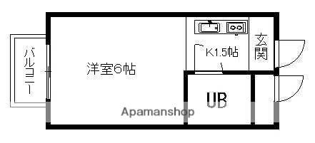 ビッグジョイウエヤマ(1K/2階)の間取り写真