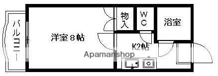 リーセント大和町(1K/1階)の間取り写真