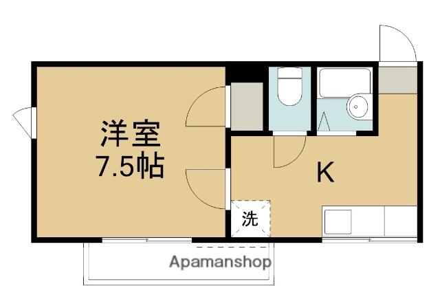 アドバンス中庄(1K/1階)の間取り写真