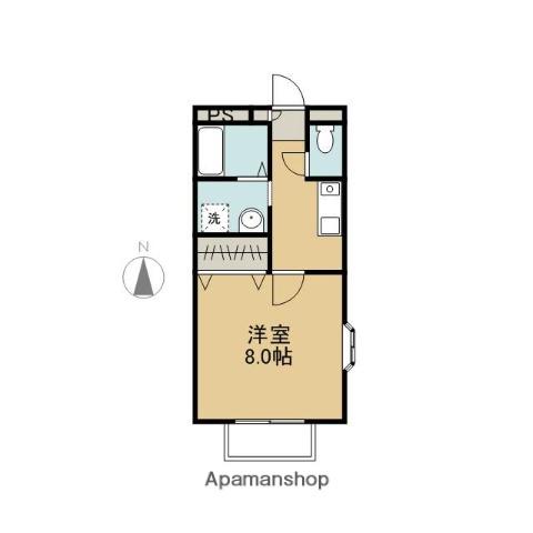 ロージュマンフルールA棟(1K/1階)の間取り写真