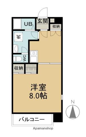 カーサ・ナリトモ中庄(1K/3階)の間取り写真