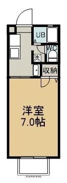 エスポワール千草(1K/1階)の間取り写真