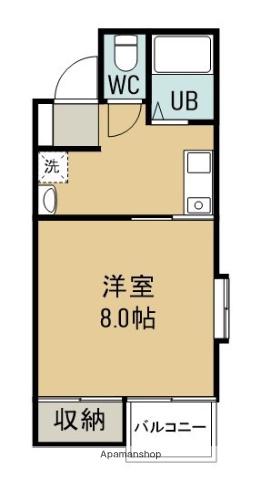 ヂュエルヤマサキ A棟(1K/2階)の間取り写真