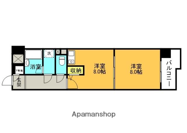 ライオンズマンション倉敷松島(1DK/3階)の間取り写真