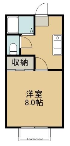 コーポ戸板(1K/2階)の間取り写真