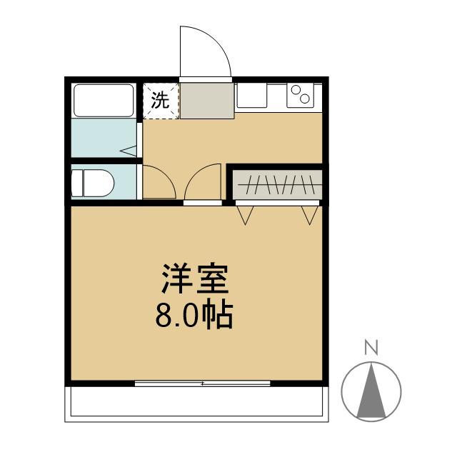 中祥マンションB(1K/3階)の間取り写真