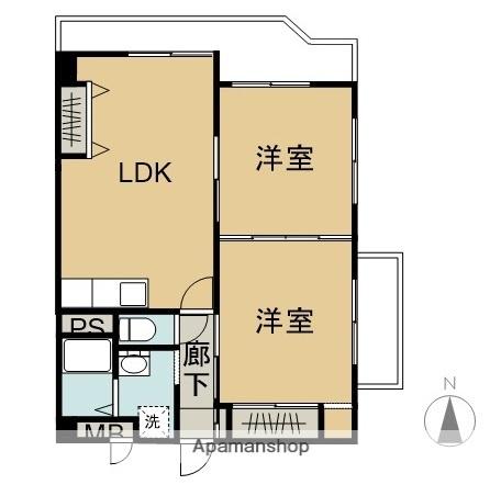 グリーンハウス松島G3(2LDK/1階)の間取り写真