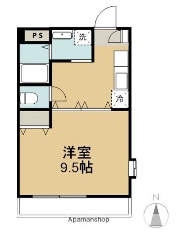 コスモ21(1K/2階)の間取り写真