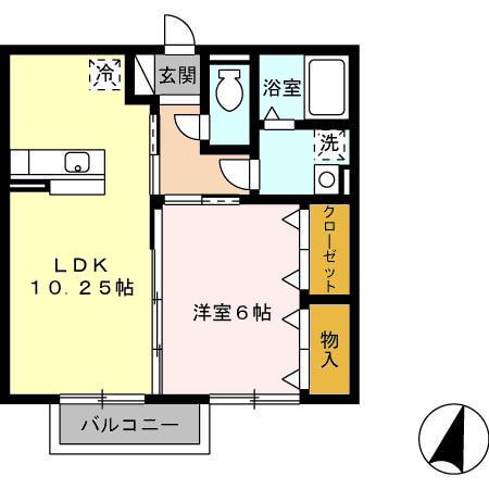 アンシャンテ(1LDK/2階)の間取り写真