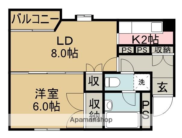 エルム20(1LDK/3階)の間取り写真