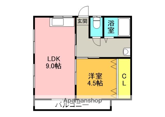 川崎医大西門前(1LDK/2階)の間取り写真