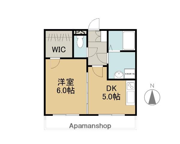 中屋マンション(1DK/1階)の間取り写真