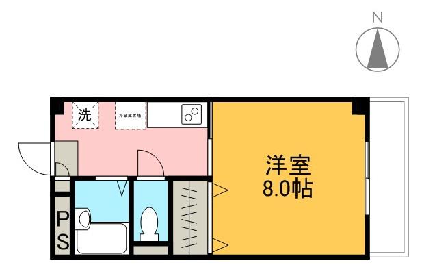 竹内ビル(1K/2階)の間取り写真
