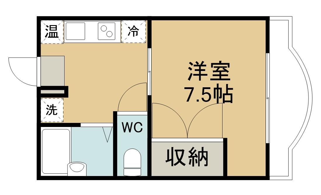 カーサアネイロマンション(1K/3階)の間取り写真