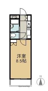 ブロードヒルⅡ(1K/3階)の間取り写真