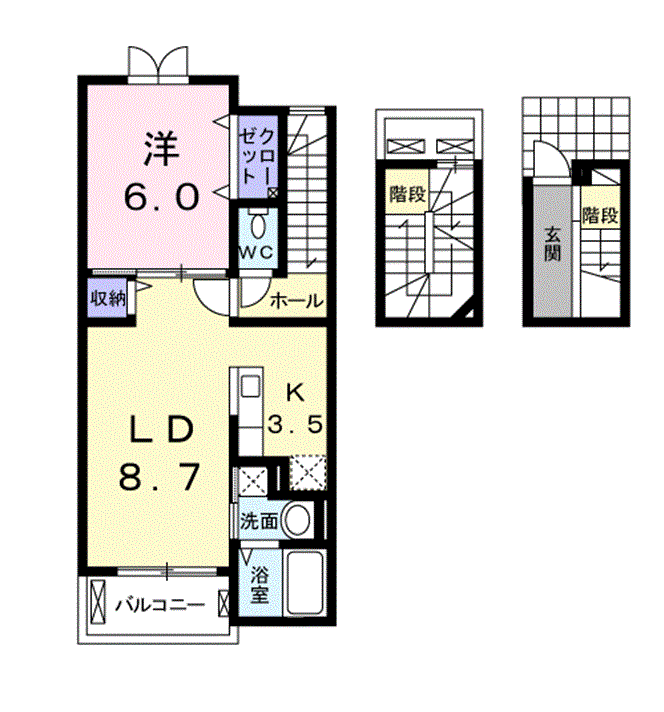 シャルマンドミール(1LDK/3階)の間取り写真