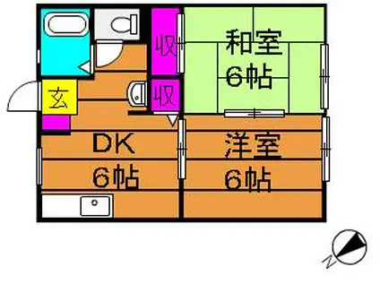 パナハイツ総社M(2DK/1階)の間取り写真