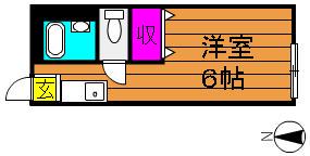 爪崎サンプラザ(1K/1階)の間取り写真