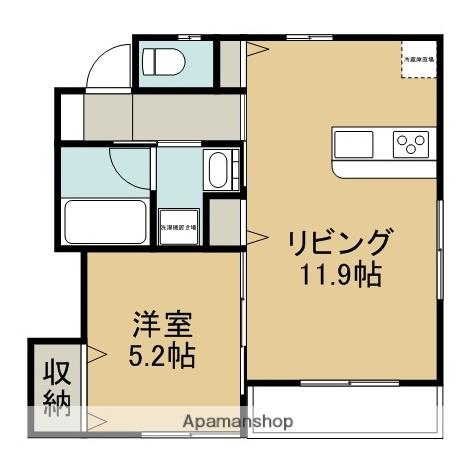 グランフォルム中庄(1LDK/1階)の間取り写真