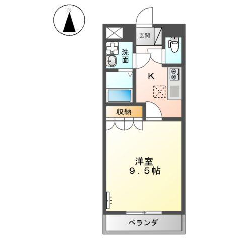 ハーベスト南畝(1K/1階)の間取り写真