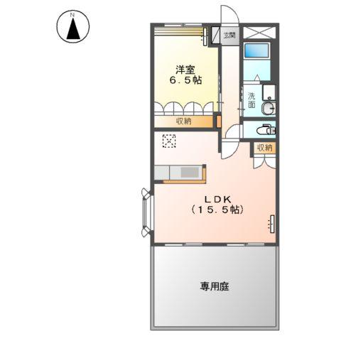 クオリティーハイム(1LDK/1階)の間取り写真