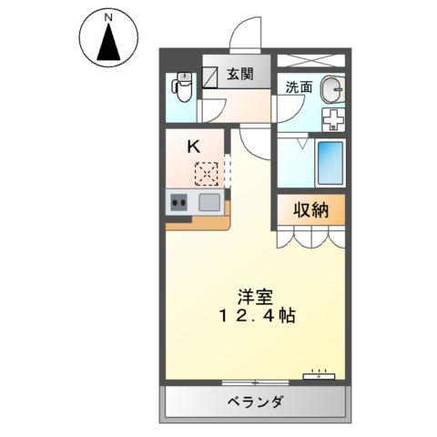 グレースフィオーレ(1K/1階)の間取り写真