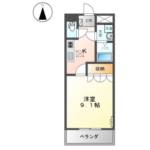 ルミエールラパン(1K/1階)の間取り写真