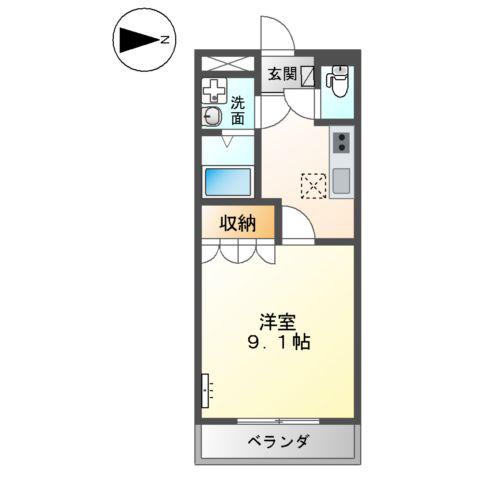 グランドソレーユ(1K/1階)の間取り写真