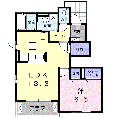 フラン・マジェステ(1LDK/1階)の間取り写真