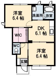 宇野線 早島駅 徒歩17分 2階建 築16年(2DK/1階)の間取り写真
