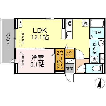ベル・ポスト(1LDK/2階)の間取り写真