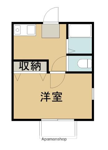 ベルハイム天神(1K/2階)の間取り写真