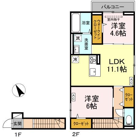 エルドール(2LDK/2階)の間取り写真