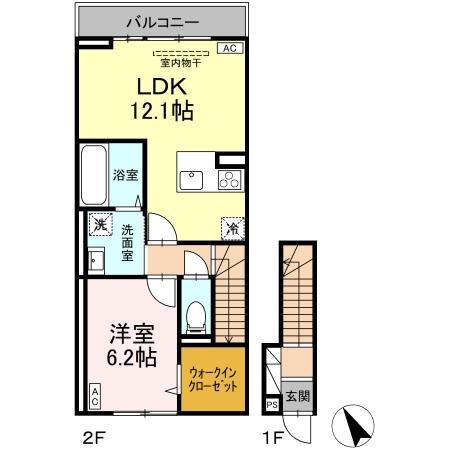エルドール(1LDK/2階)の間取り写真