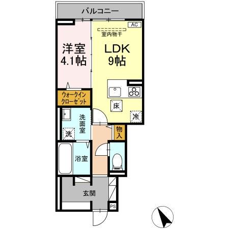 エルドール(1LDK/1階)の間取り写真